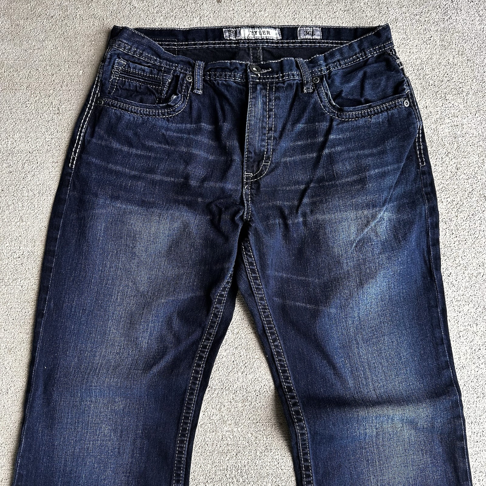 BKE Buckle Jeans Mens 36x32 Tyler Straight Leg Denim Stretch Western Dark Blue BKE Buckle Jeans Mens 36x32 Tyler Straight Leg Denim Stretch Western Dark Blue