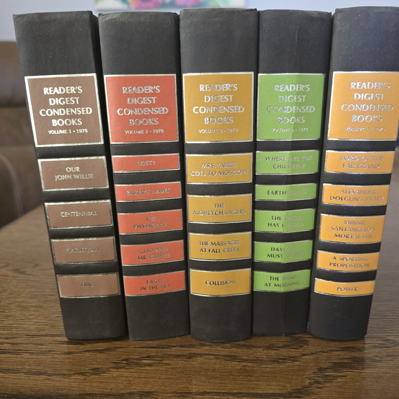 Vtg 1975 Readers Digest Condensed Books Complete Set Vol 1-5 Decor Staging Vtg 1975 Readers Digest Condensed Books Complete Set Vol 1-5 Decor Staging