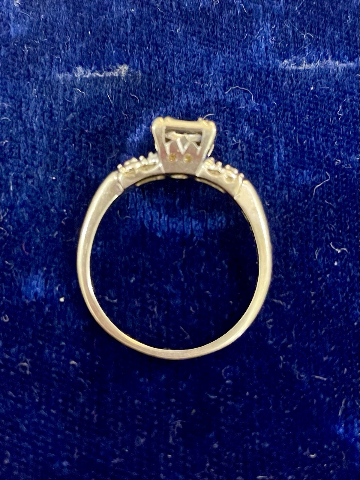 14k White Gold Vintage Setting Engagement Ring No Center Stone 2 Side Diamonds 14k White Gold Vintage Setting Engagement Ring No Center Stone 2 Side Diamonds