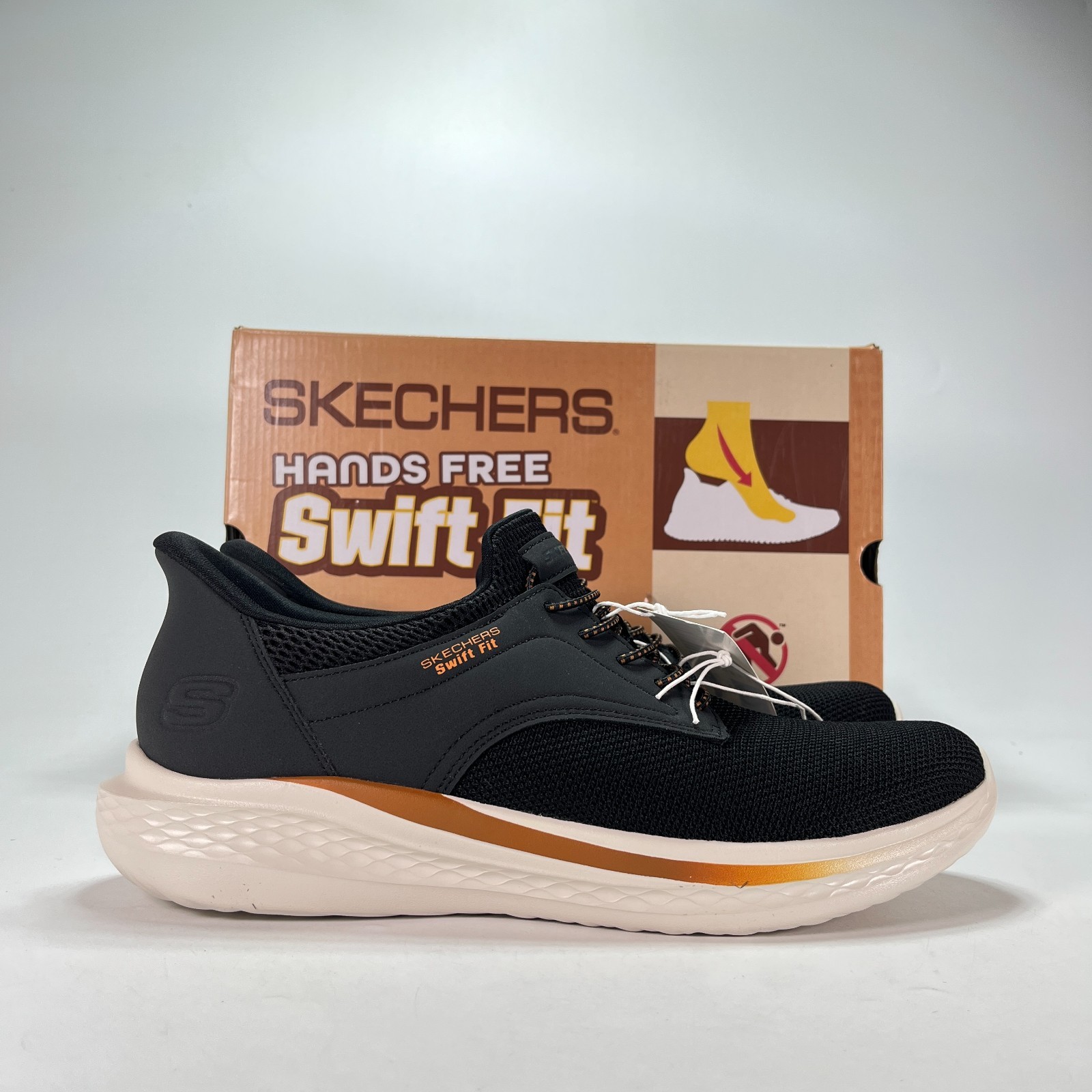 Skechers Hands Free Swift Fit Black Casual Shoes Sneakers 1961251 Men’s Size 12