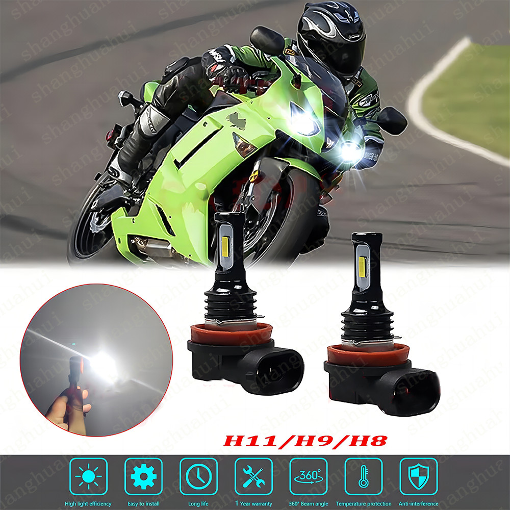 FOR 2007-2012 KAWASAKI Ninja ZX-6R ZX600 2PC LED Headlight Bulbs Kit 6000K White