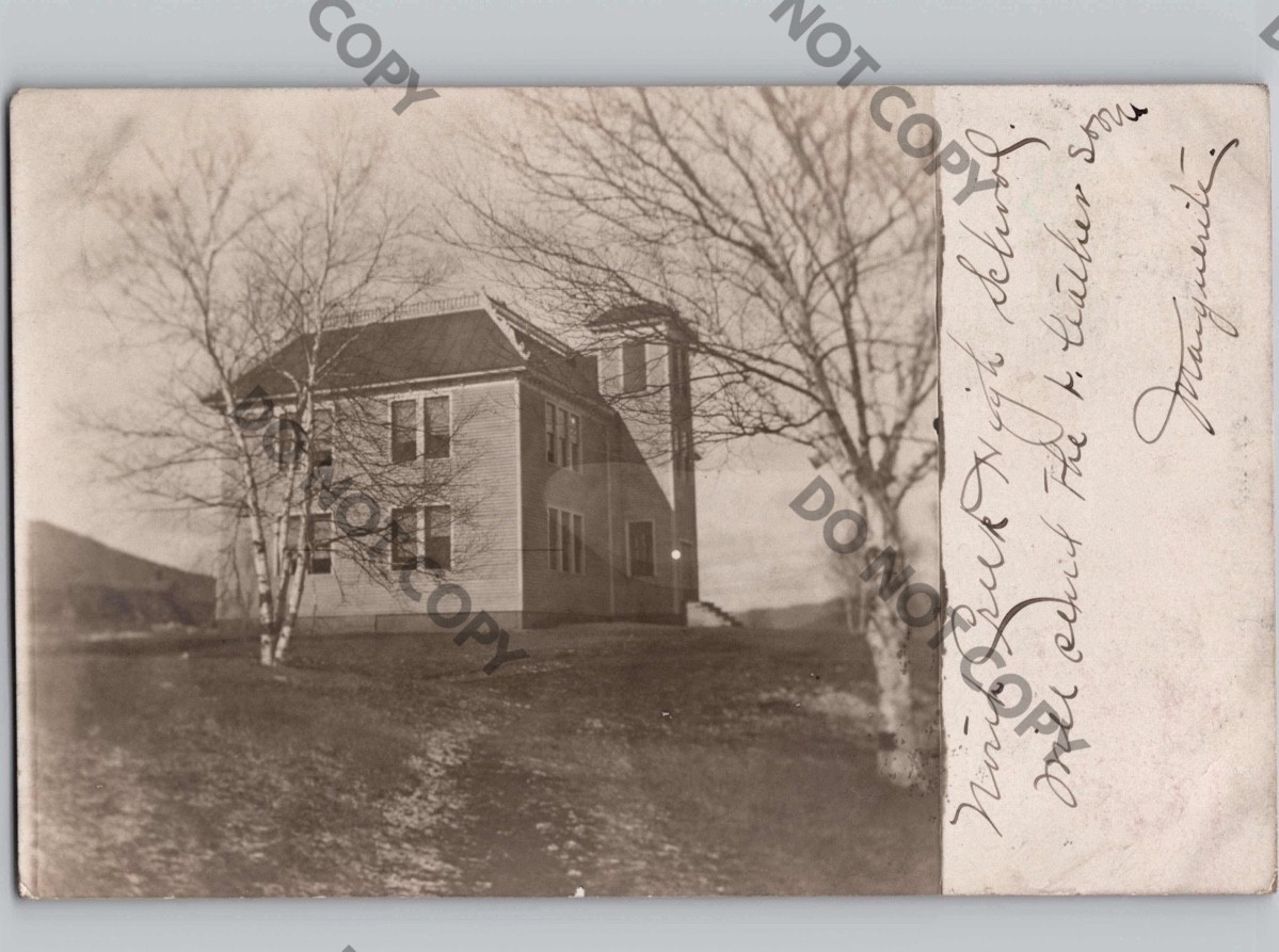 c1906 North Creek High School Johnsburg Warren County Adirondack Park RPPC Photo