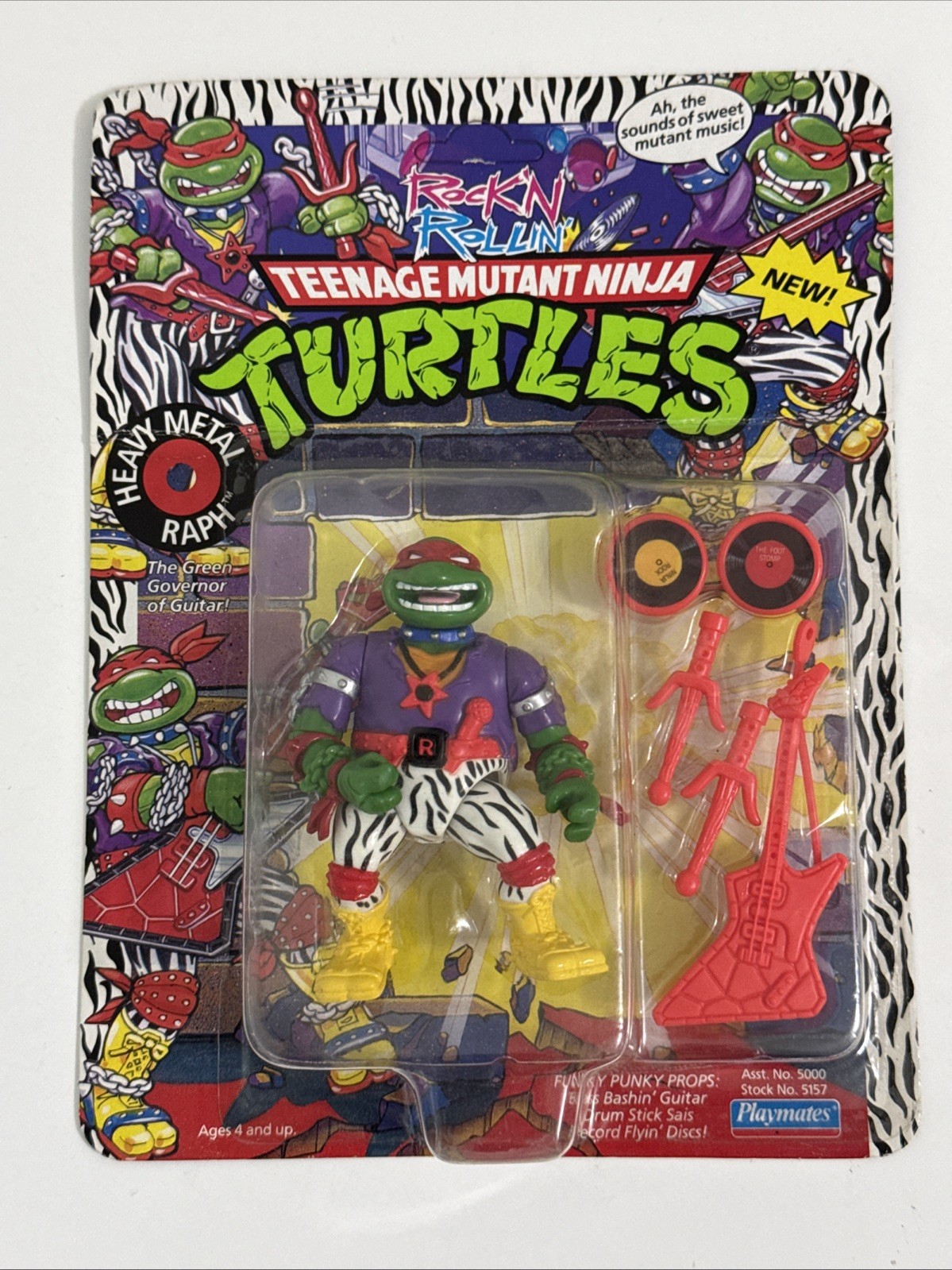 Teenage Mutant Ninja Turtles Rock 'N Rollin' Heavy Metal Raph Figure UNPUNCHED Teenage Mutant Ninja Turtles Rock 'N Rollin' Heavy Metal Raph Figure UNPUNCHED
