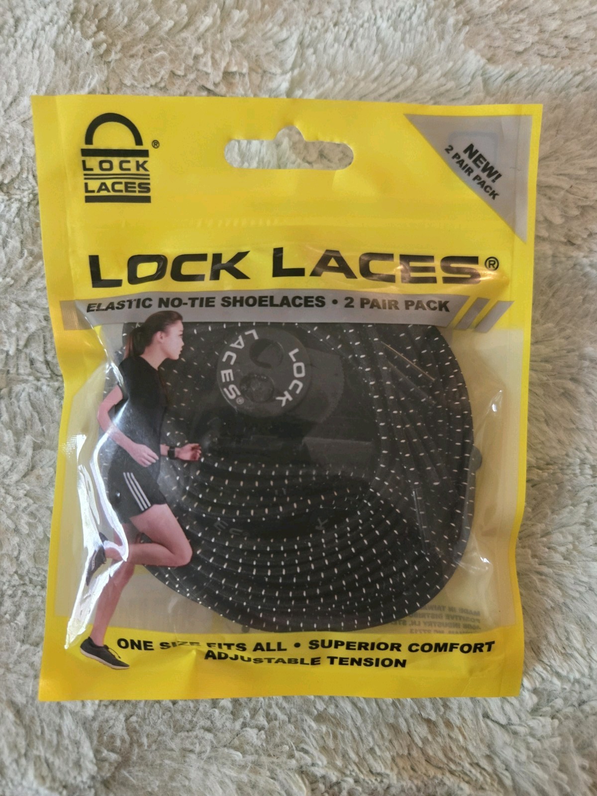 2 Pair Pack Black Lock Laces Elastic No-Tie Shoelaces MPN 674740303433 2 Pair Pack Black Lock Laces Elastic No-Tie Shoelaces MPN 674740303433
