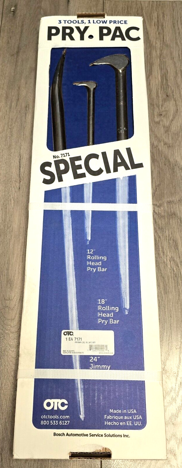OTC Tools, USA 3pc Pry Bar Pack Set: 12 & 18