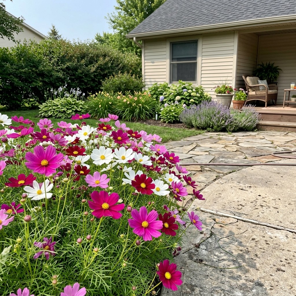 Fresh 100 Dwarf Mixed Cosmos Seeds for Home Gardening - Beautiful Perennial