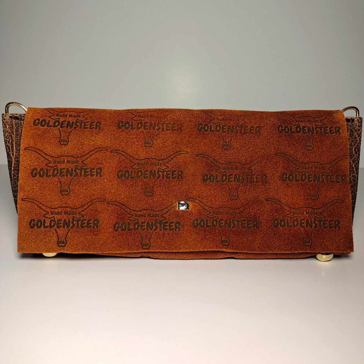 Unique Hand Stitched Hybrid Leather Suede Crossbody Clutch Made In Illinois USA