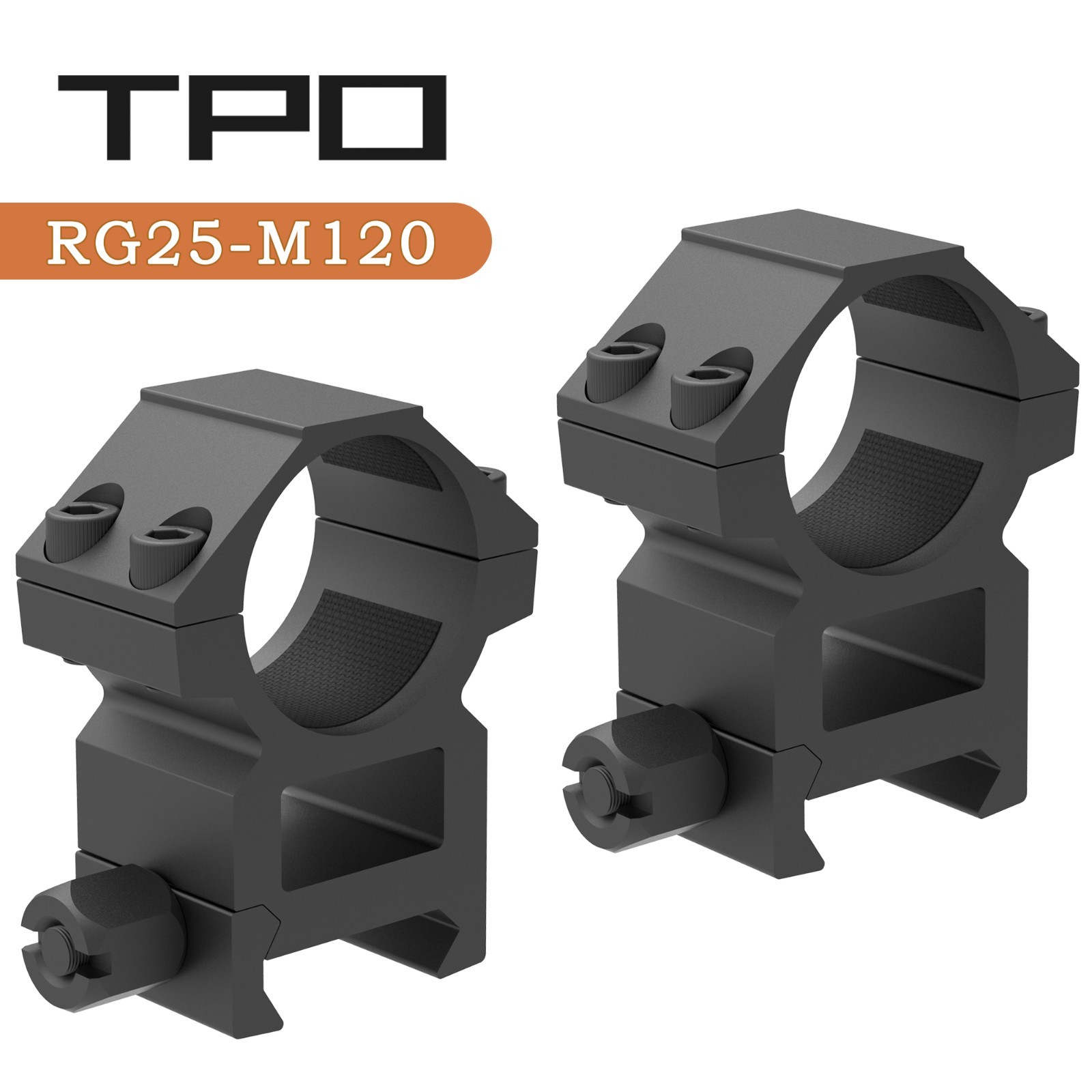 1\'\' inch  Middle Profile Scope Rings for Picatinny Weaver Mount Heavy Duty