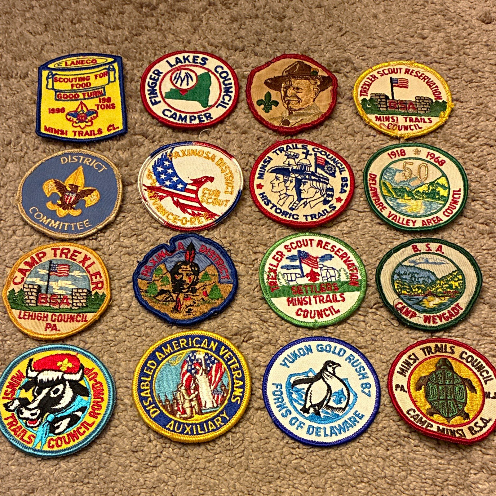 Boy Scouts BSA Mixed Lot (16) Council Camp & District Patches, Vintage 1968 Boy Scouts BSA Mixed Lot (16) Council Camp & District Patches, Vintage 1968