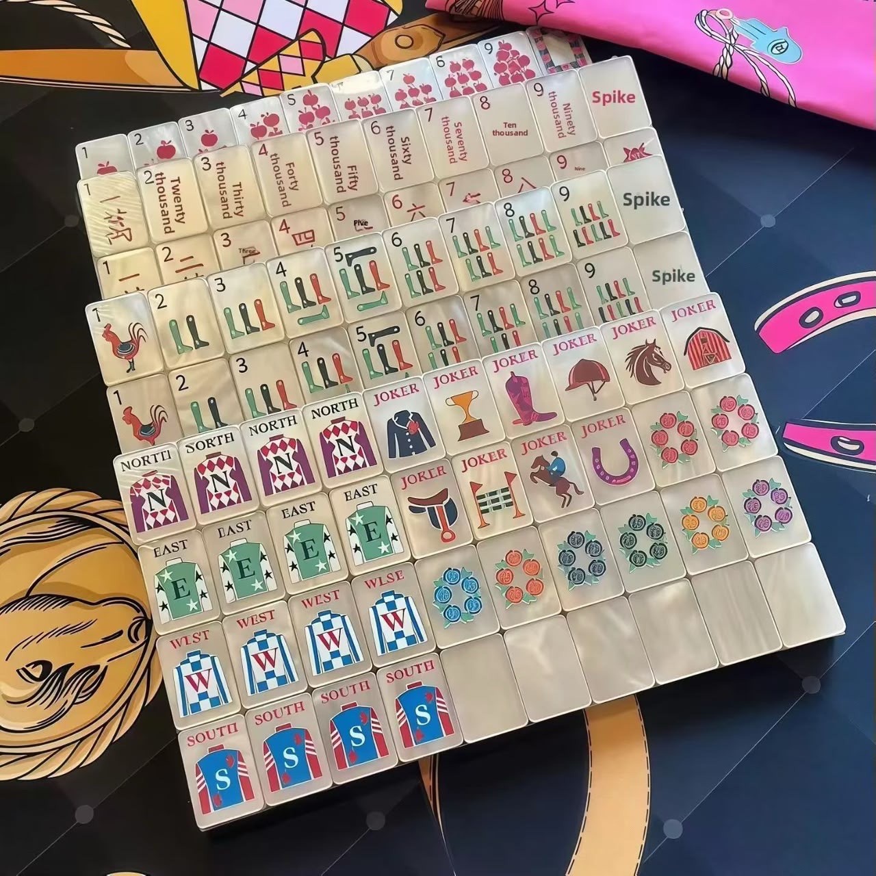 Year of The Horse Inspired Pearl Colored American Mahjong Tiles fast shipment