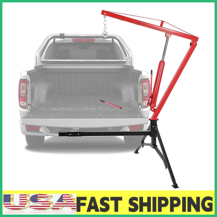 Hydraulic Pickup Truck Crane,1000 LBS Hitch Mounted Crane with 360° Swivel,NEW