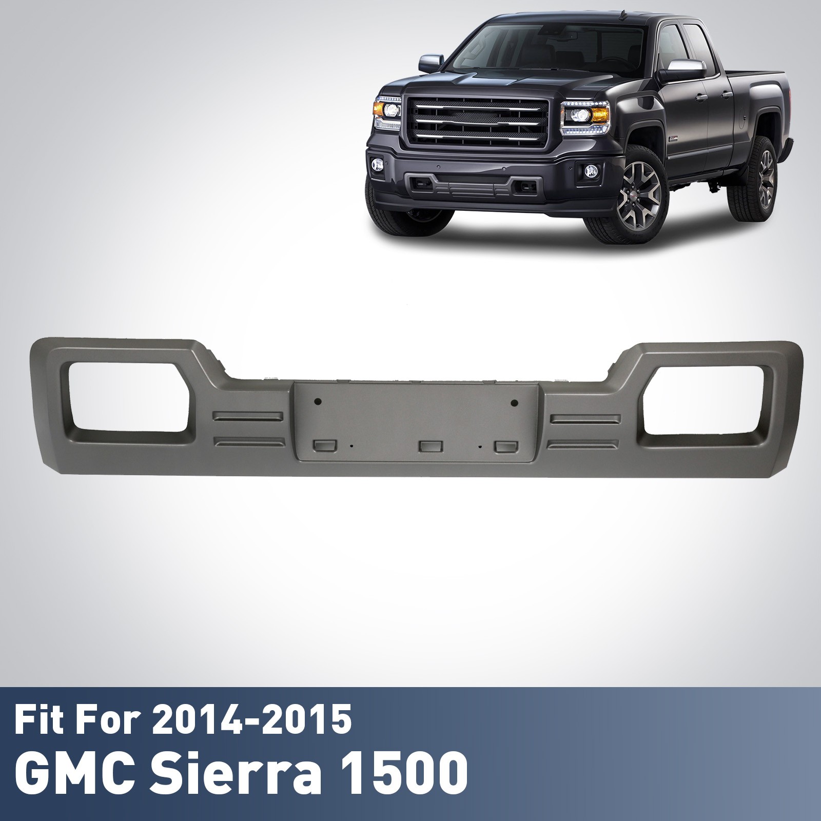 2014-2015 GMC Sierra 1500 Front Lower Bumper Valance Panel Skid Plate SilverGray