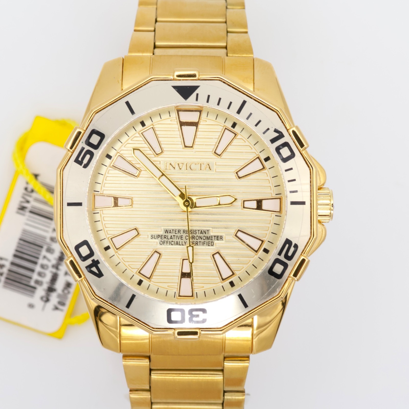 Invicta Diver Meridian Men's 46mm Gold Quartz Watch Gold Dial 69241