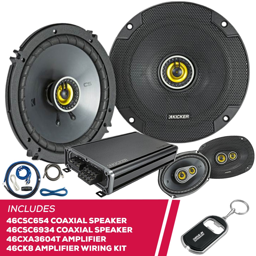 Kicker 46CSC654 Speaker w/ 46CSC6934 Speaker & 46CXA3604T Amp & 46CK8 Amp Kit