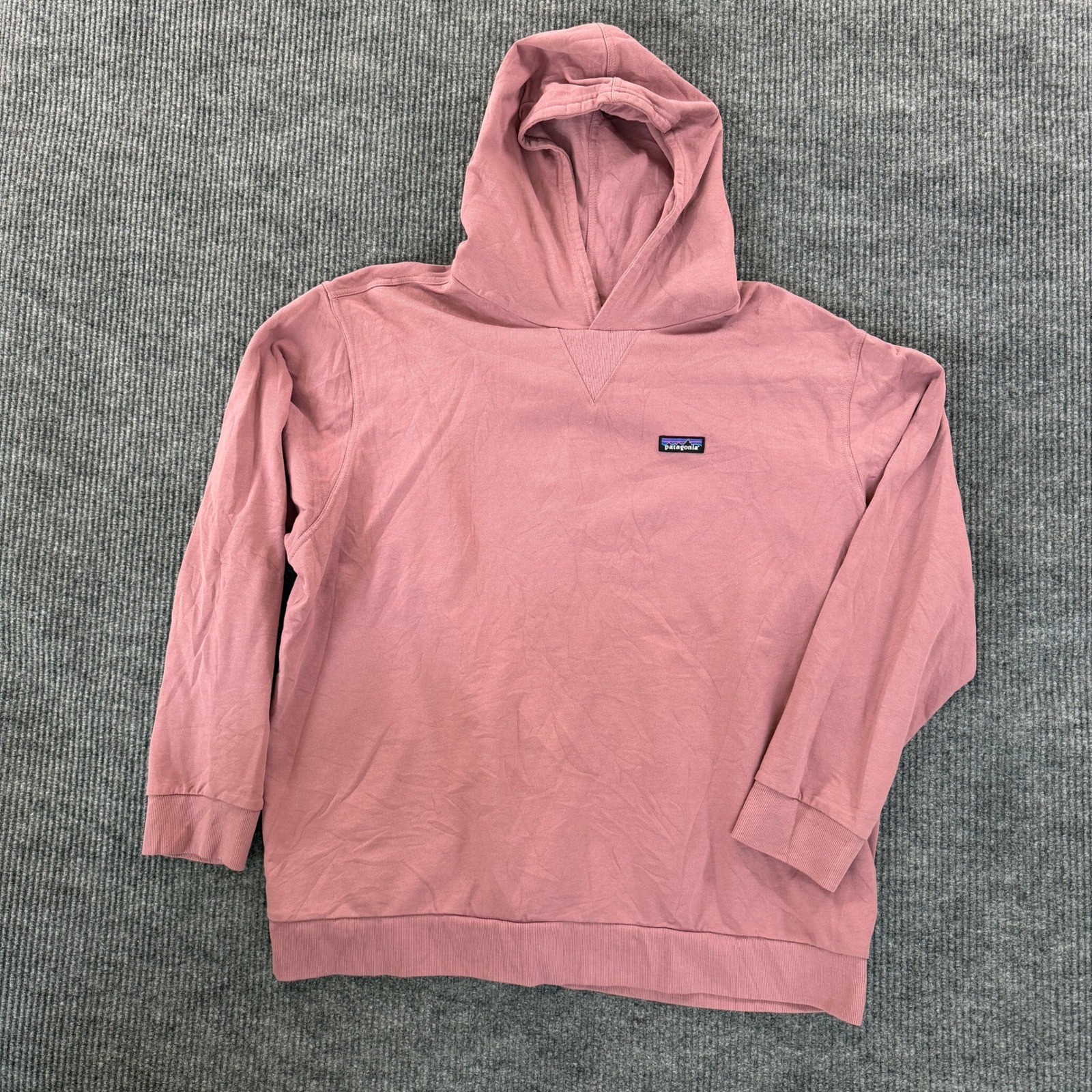 Patagonia Mens Regenerative Organic Cotton Hoodie 3XL Pink P-6 Logo Pullover