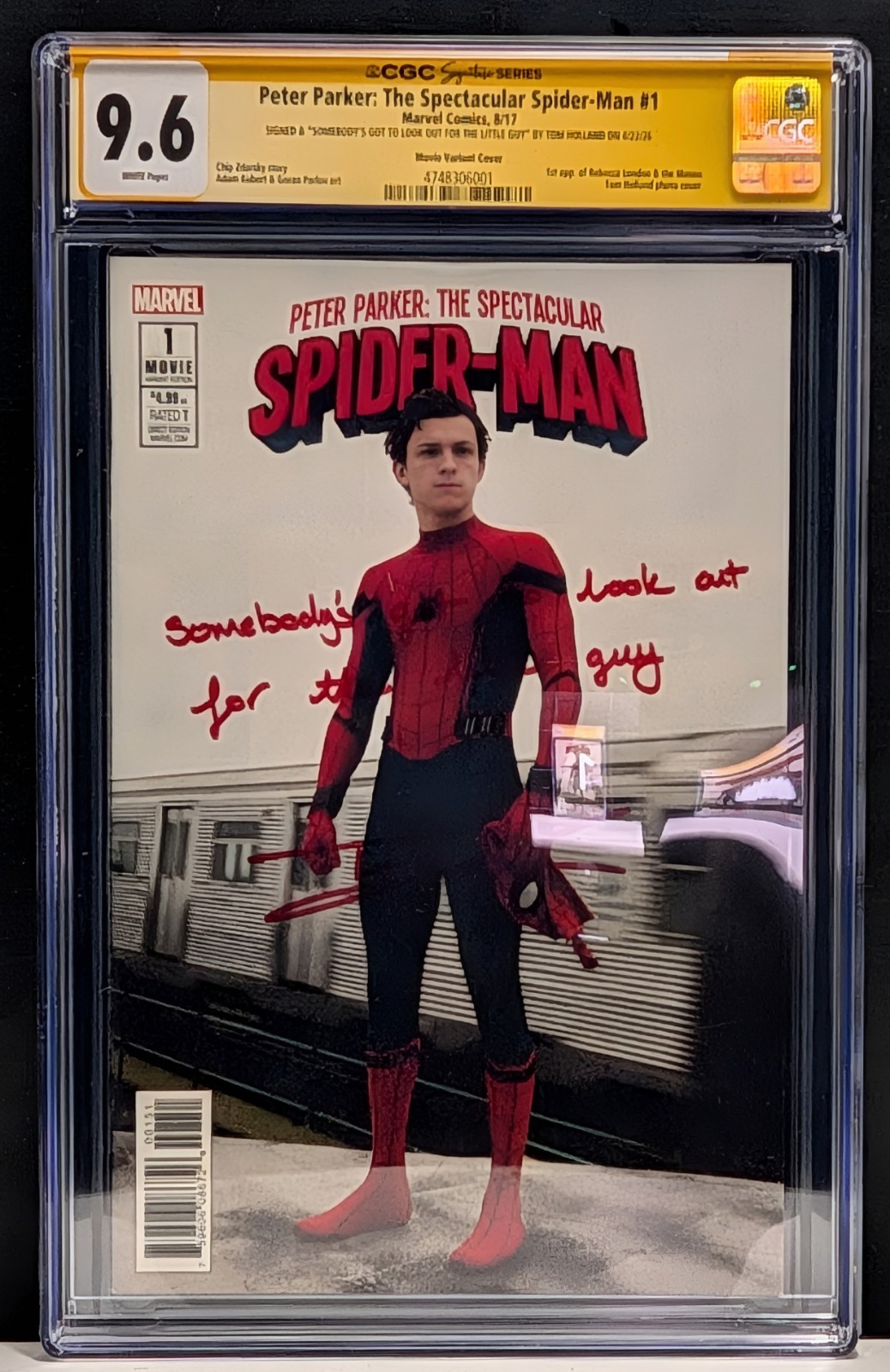 Spectacular Spider-Man #1 Signed Tom Holland CGC SS 9.6 Signed with Quote