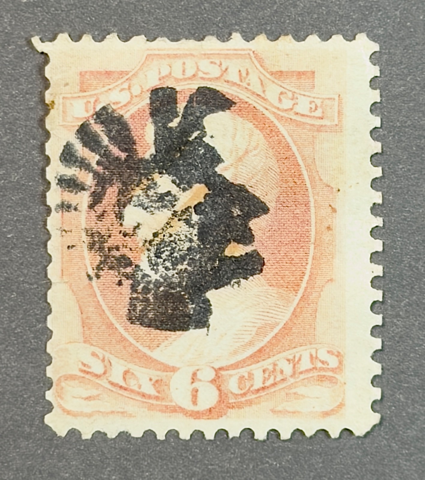 ZVA US Stamp #159 Used, Tiny Tear, Rare Indian Head Cancel (403N1)