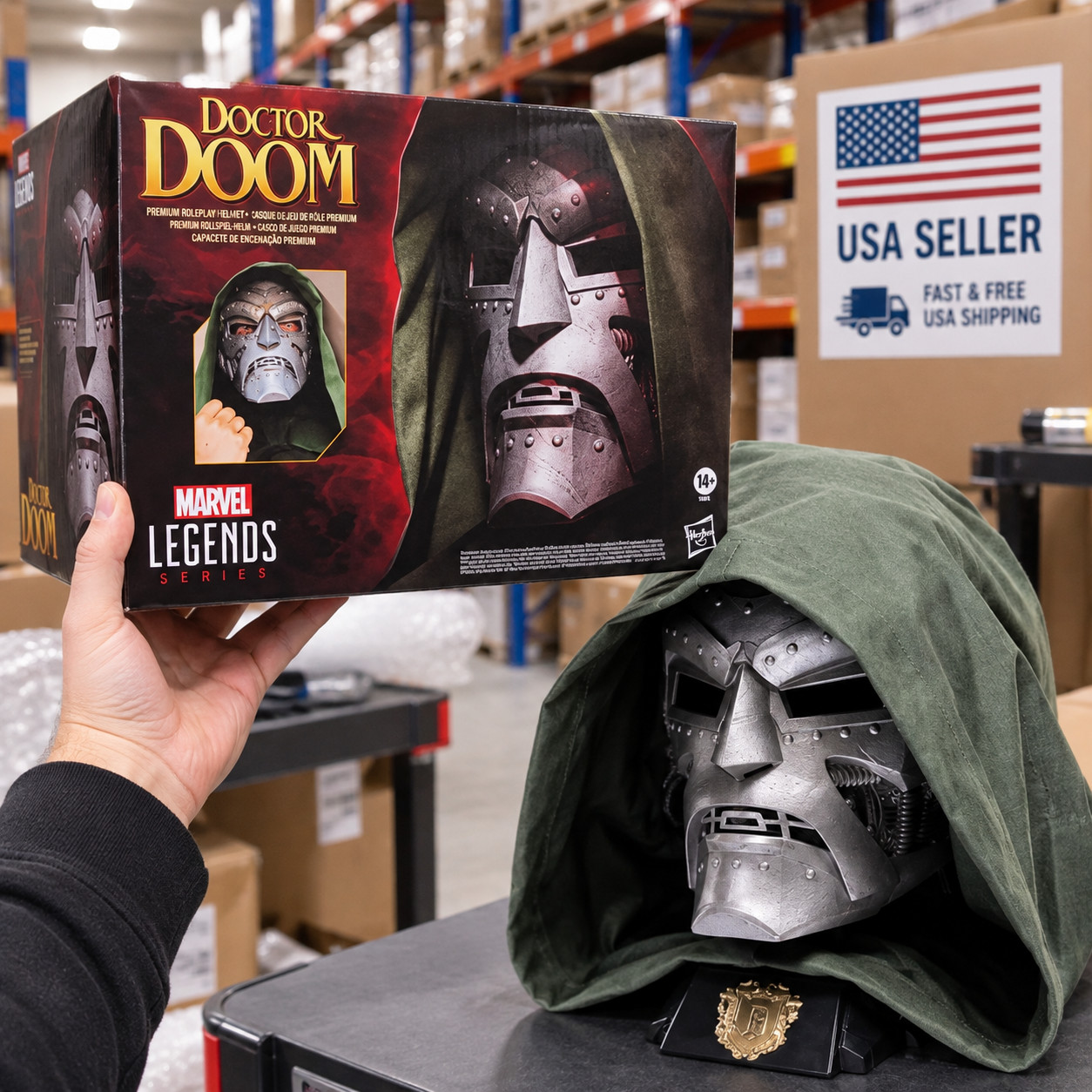 Marvel Legends Doctor Doom Premium Roleplay Helmet 1:1 Hasbro Marvel USA