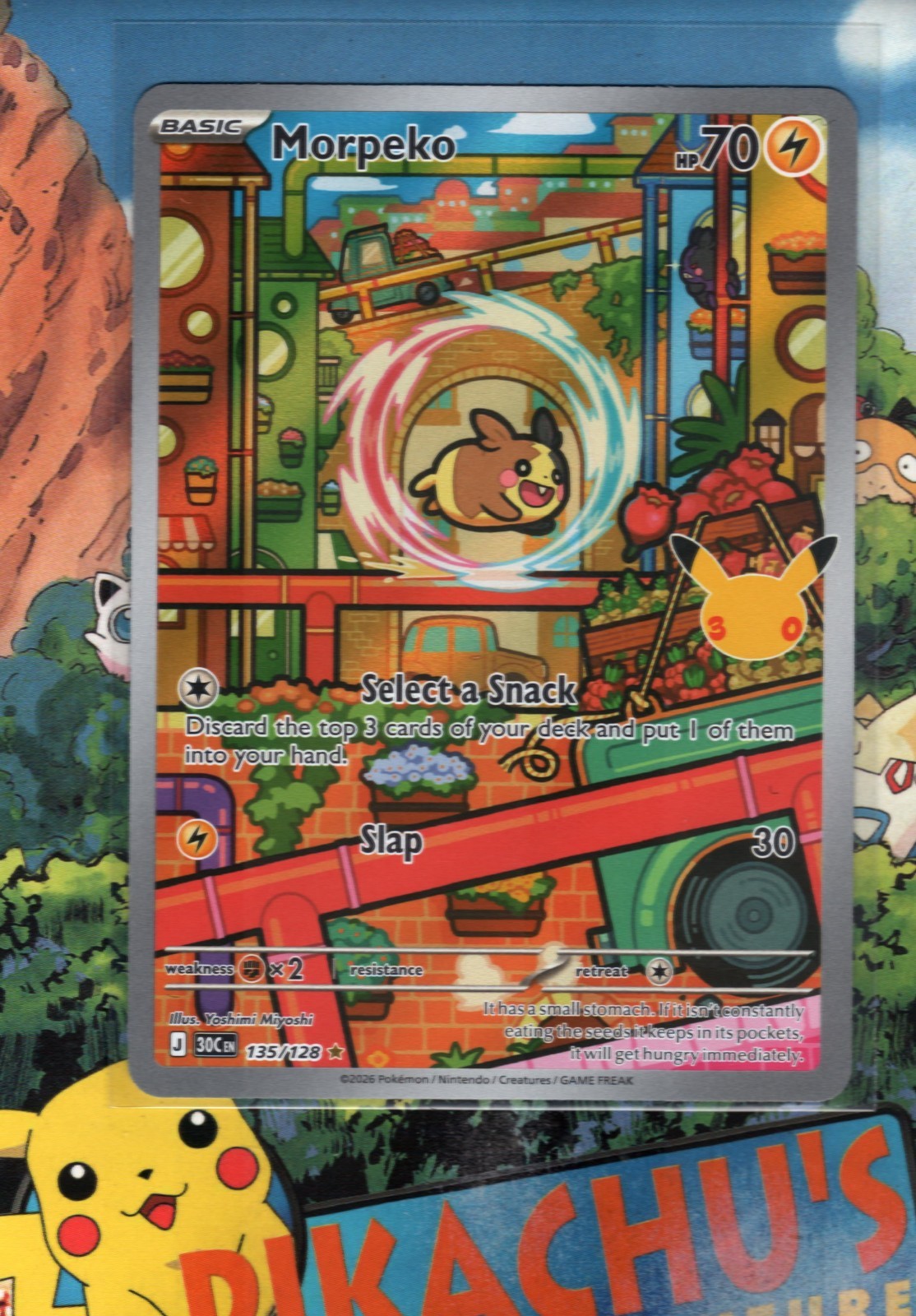 Pokémon TCG Morpeko 135/128 30th Anniversary 2065 Illustration Rare NM/M