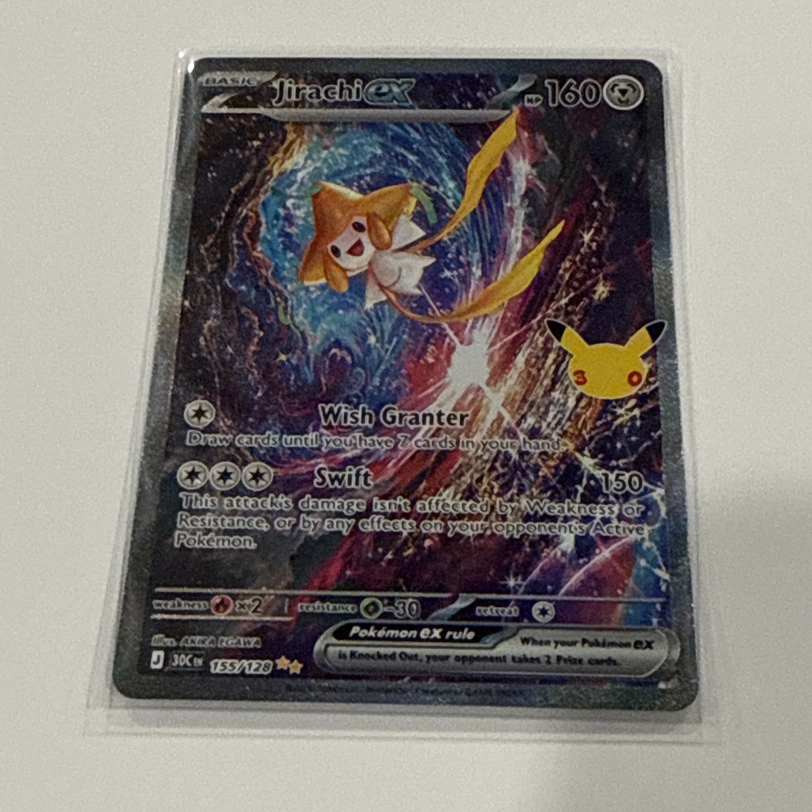 Pokemon Jirachi ex 155/128 30th Celebration Anniversary Special Illustration