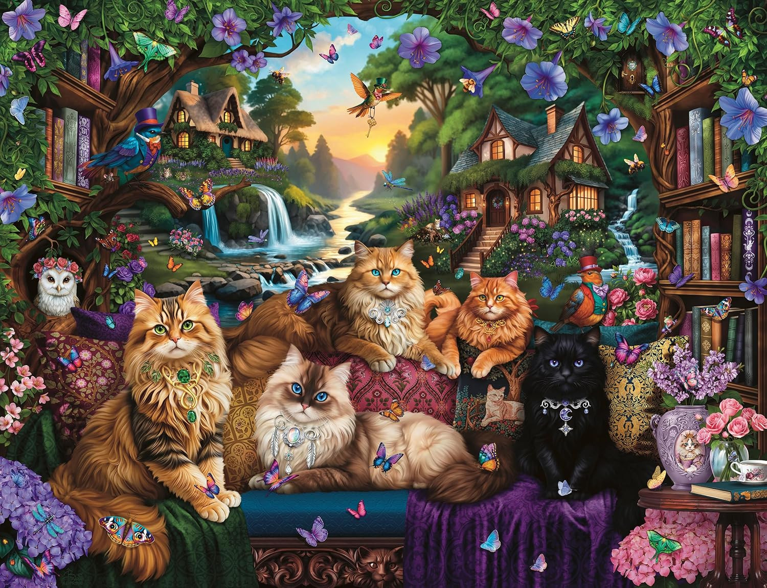 Ravensburger Cat Tail Cottage 2000 Piece Puzzle for Adults New Toy Gift Ravensburger Cat Tail Cottage 2000 Piece Puzzle for Adults New Toy Gift