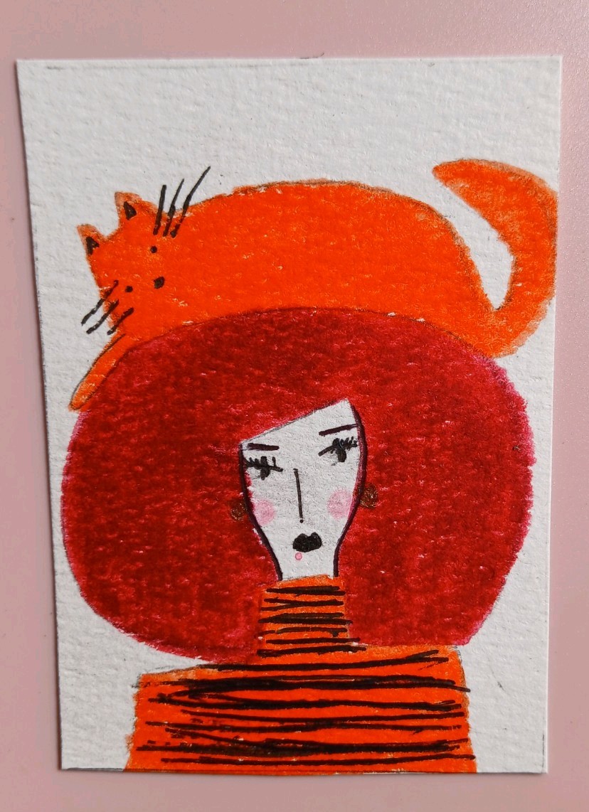Aceo Original Mixed Media Art Card
