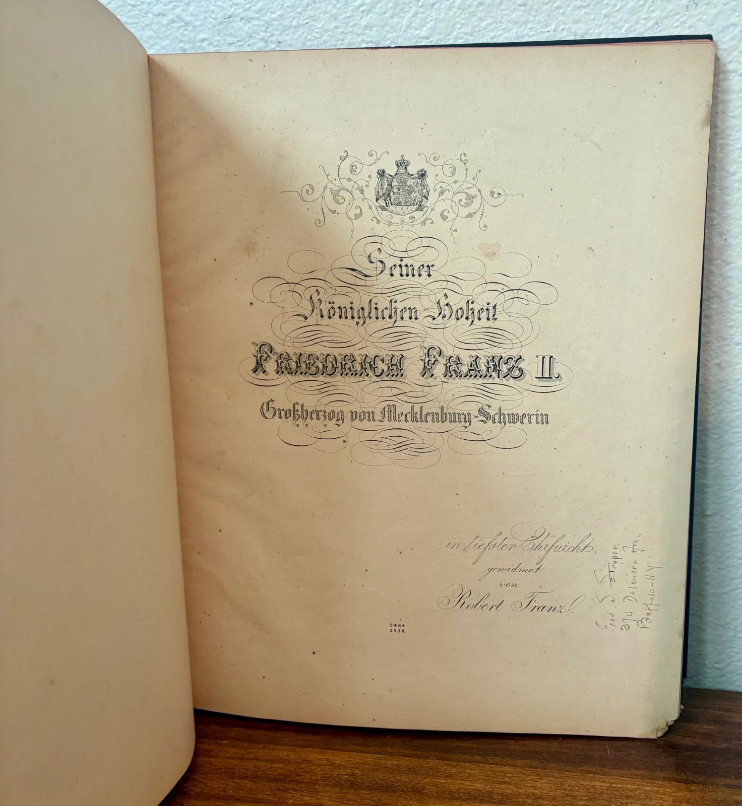 Antique 19th c Bound HANDEL Opera Sheet Music for Duke of Mecklenburg-Schwerin