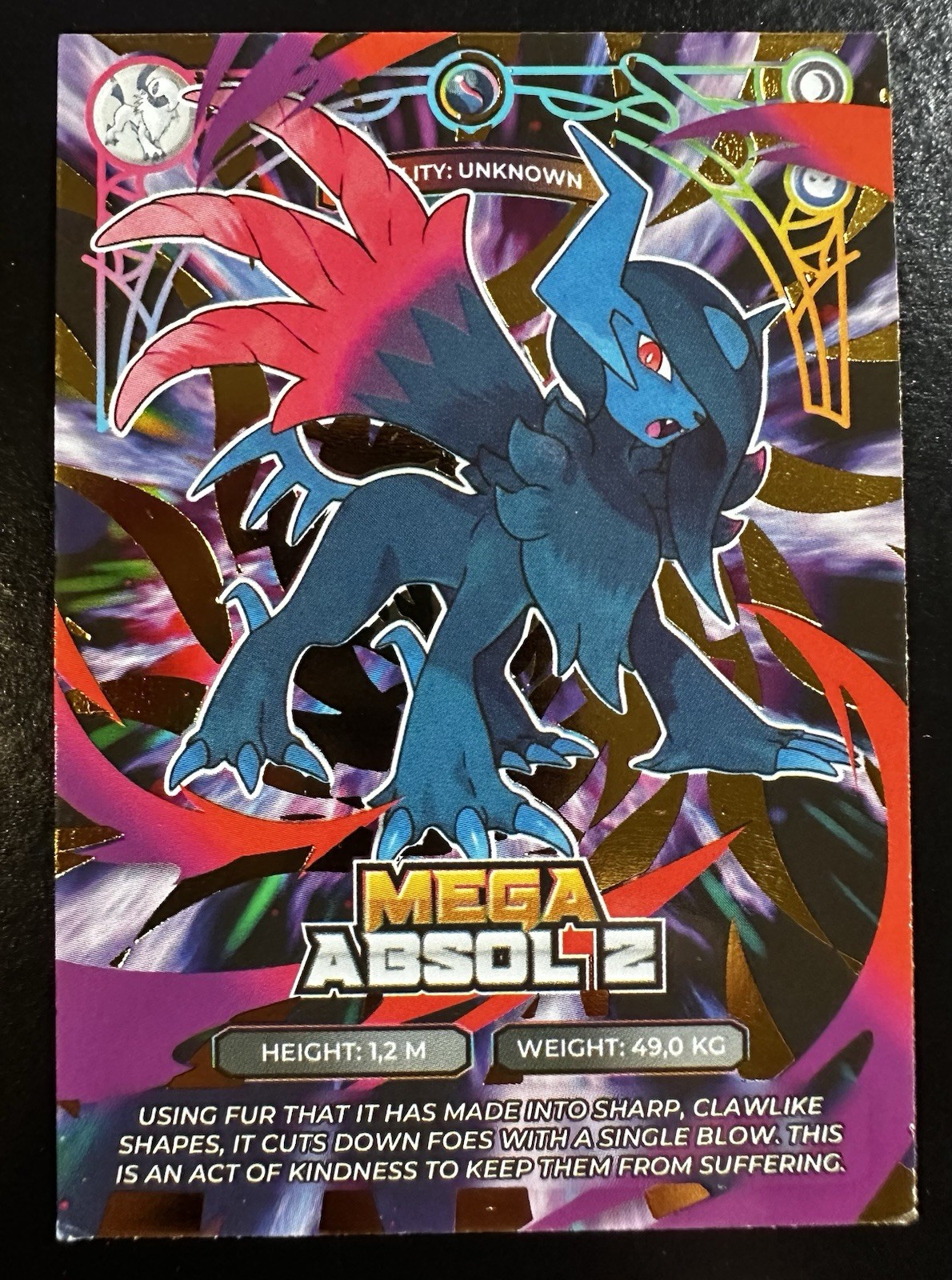 MEGA ABSOL Z - POKEMON MEGA EVOLUTIONS PRISMA CCG GOLD FOIL