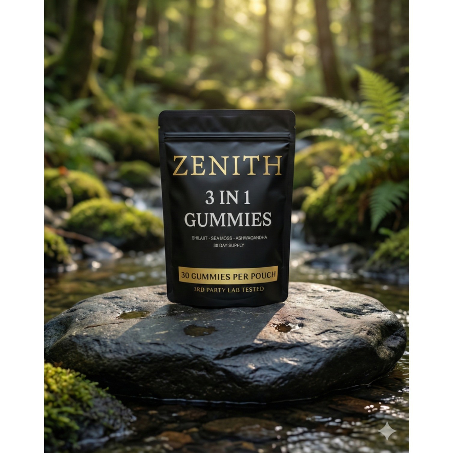 3-in-1 The Ancestral Zenith Blend, SHILAJIT, SEA MOSS, ASHWAGANDHA, 30 Gummies