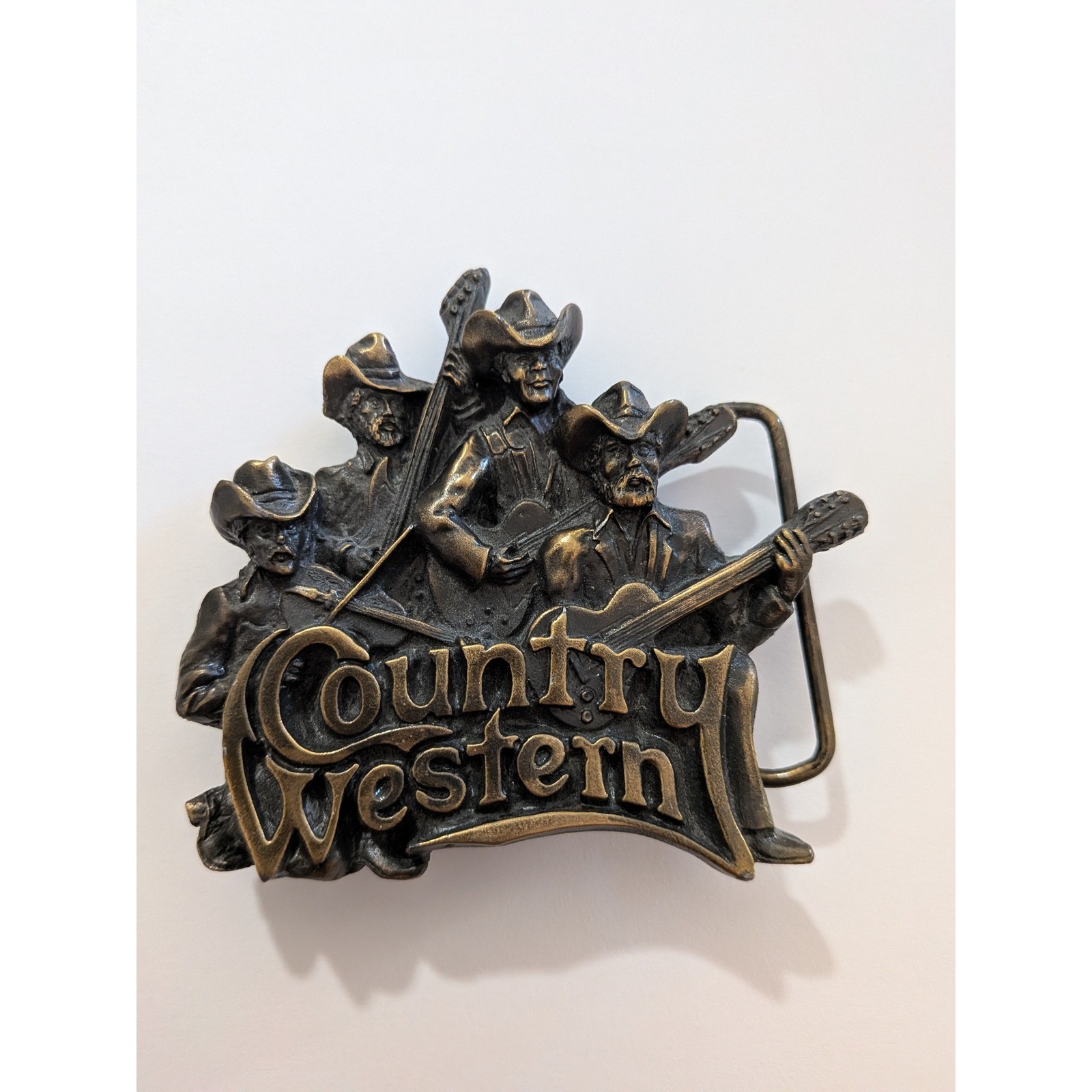 Vintage 1981 Bergamot Brass Works Country Western Band Belt Buckle Made in USA