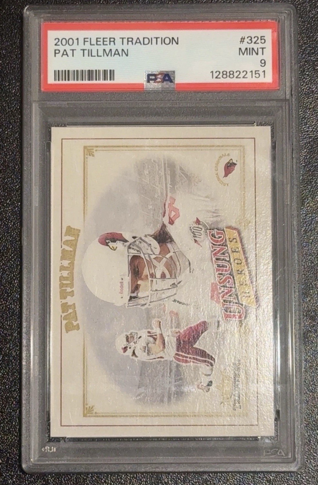 Fleer 2001 Tradition Pat Tillman Rookie #325 Cardinals PSA 9 Cert 128822151