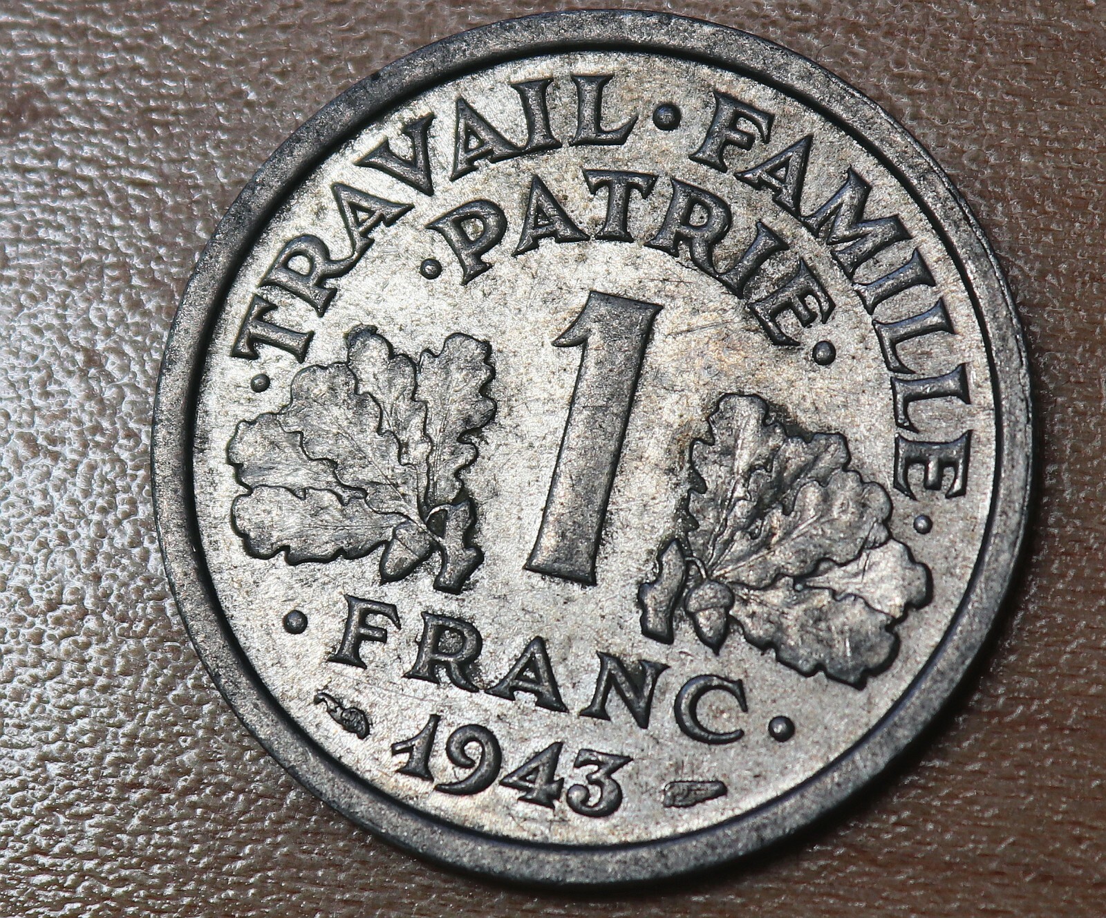 1943 France 1 Franc WWII Coin Vichy State Nazi Occupation 1943 France 1 Franc WWII Coin Vichy State Nazi Occupation