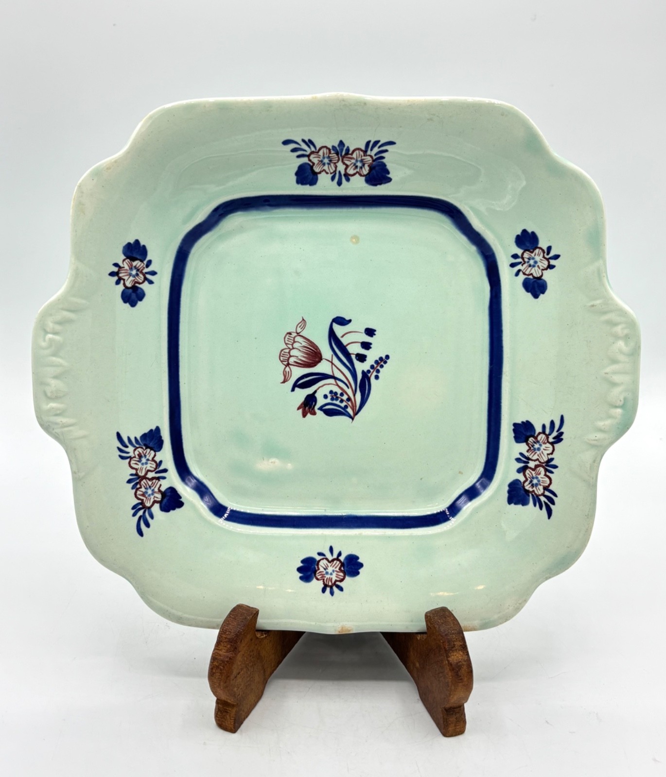 Antique Adams Calyx Ware GEORGIAN Tulip Handled Plate Platter #2609 1920\'S UK