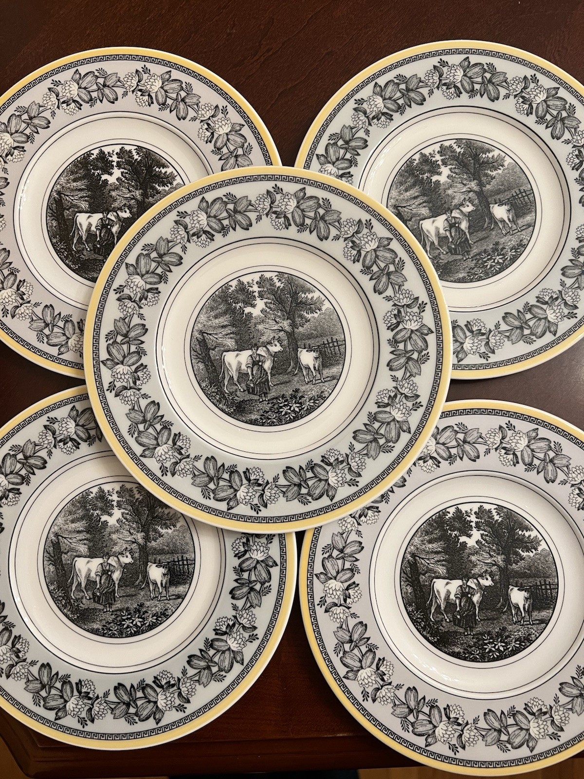 Villeroy & Boch Audun Ferme Porcelain Bread Plate Set Of 5
