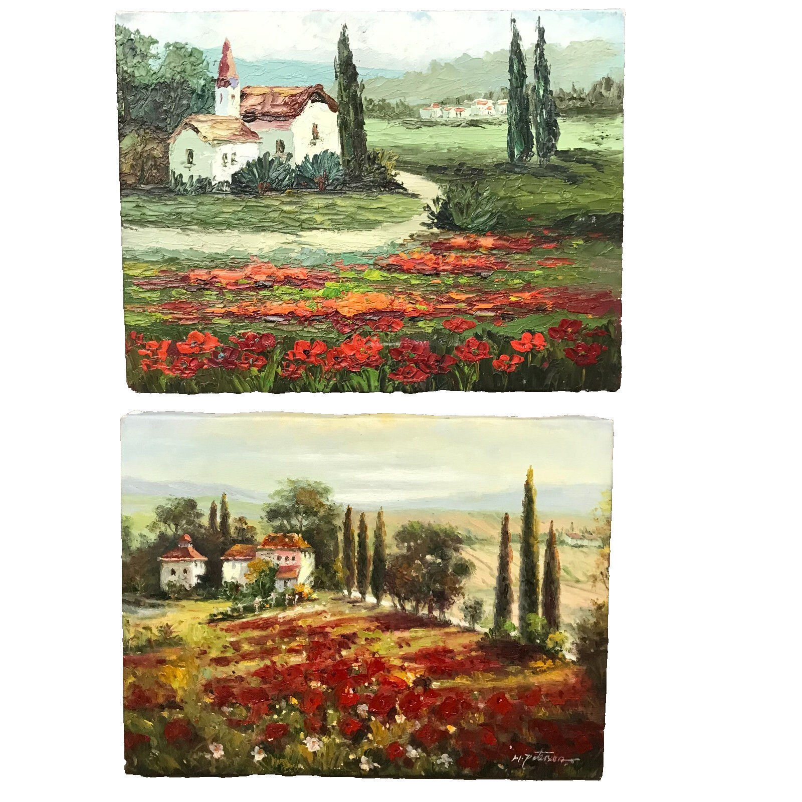 French Countryside Acrylic Paintings Signed H. Paterson (2) 12 X 16 Each French Countryside Acrylic Paintings Signed H. Paterson (2) 12 X 16 Each