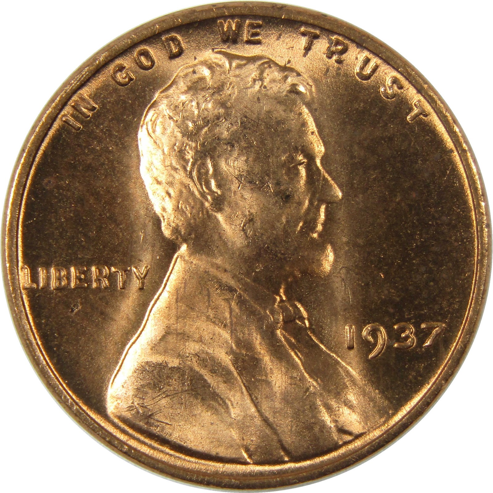 1937 Lincoln Wheat Cent Uncirculated Mint State Penny 1c Coin 1937 Lincoln Wheat Cent Uncirculated Mint State Penny 1c Coin