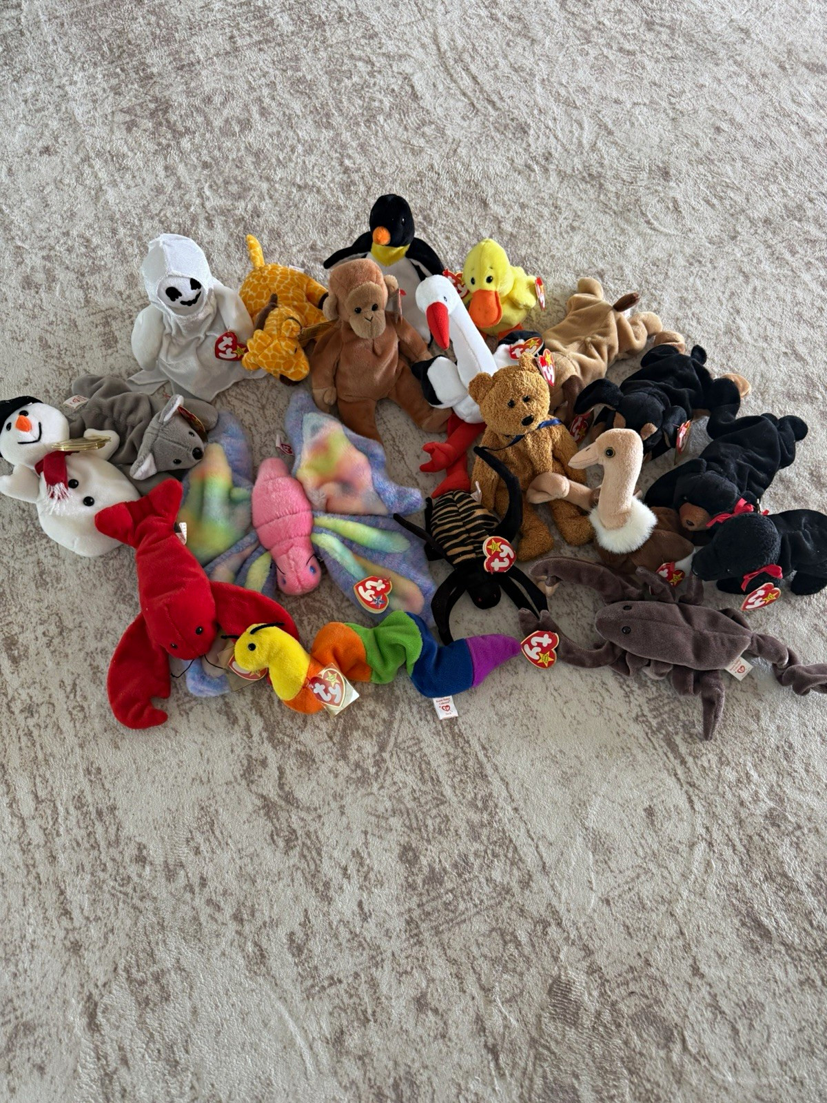 Ty Beanie Babies Vintage 1993-99 25+ Plush  w/ Tags & some collector cards