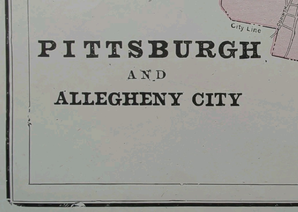 Vintage 1892 PITTSBURGH PENNSYLVANIA Map 22\