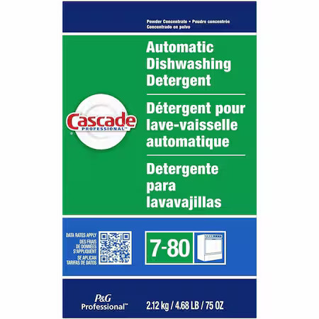 Cascade 59535 Dishwasher Detergent, Box, 75Oz, Powder, Pk7