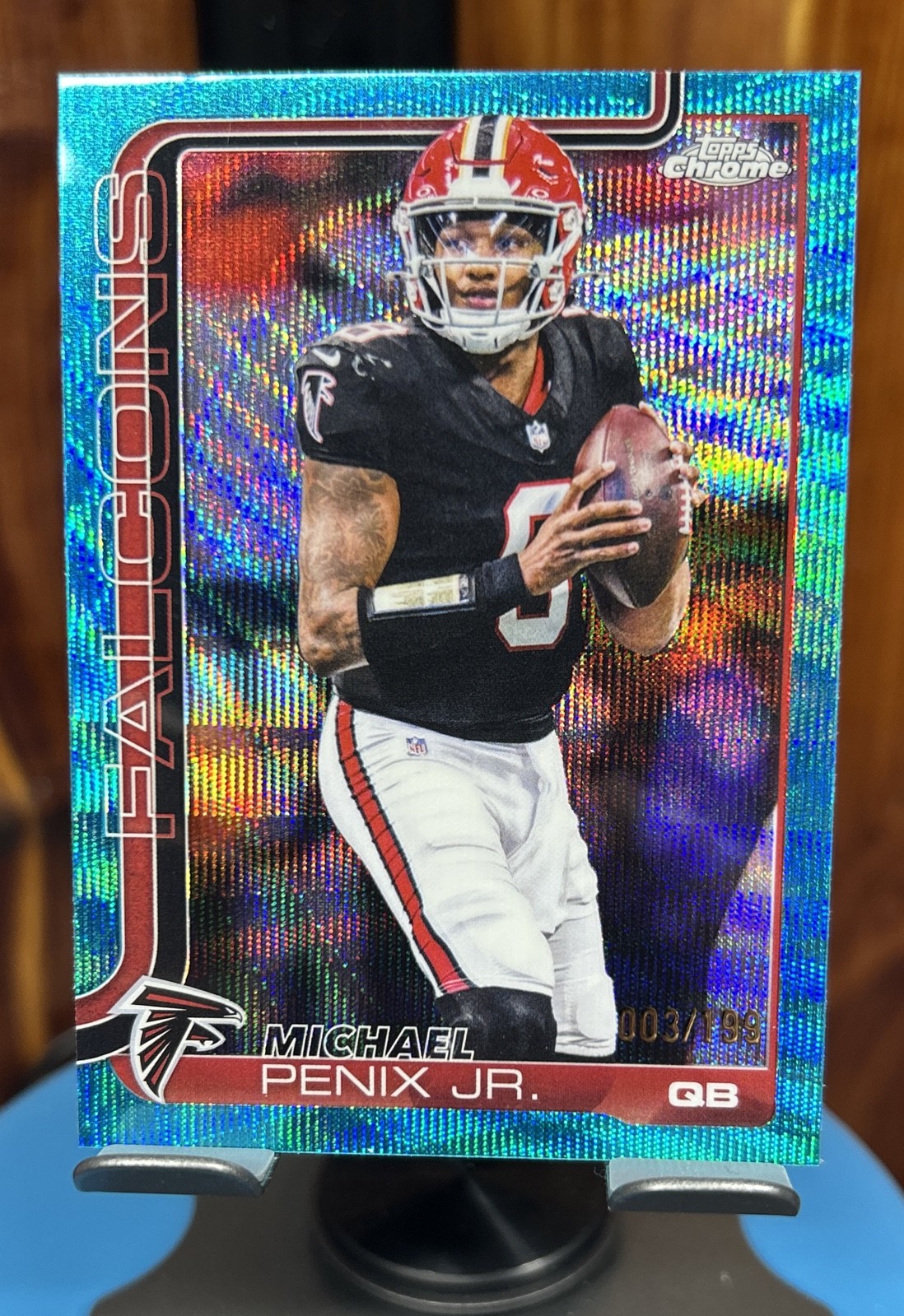 2025 Topps Chrome - Michael Penix Jr. #15 Aqua Wave Refractor /199
