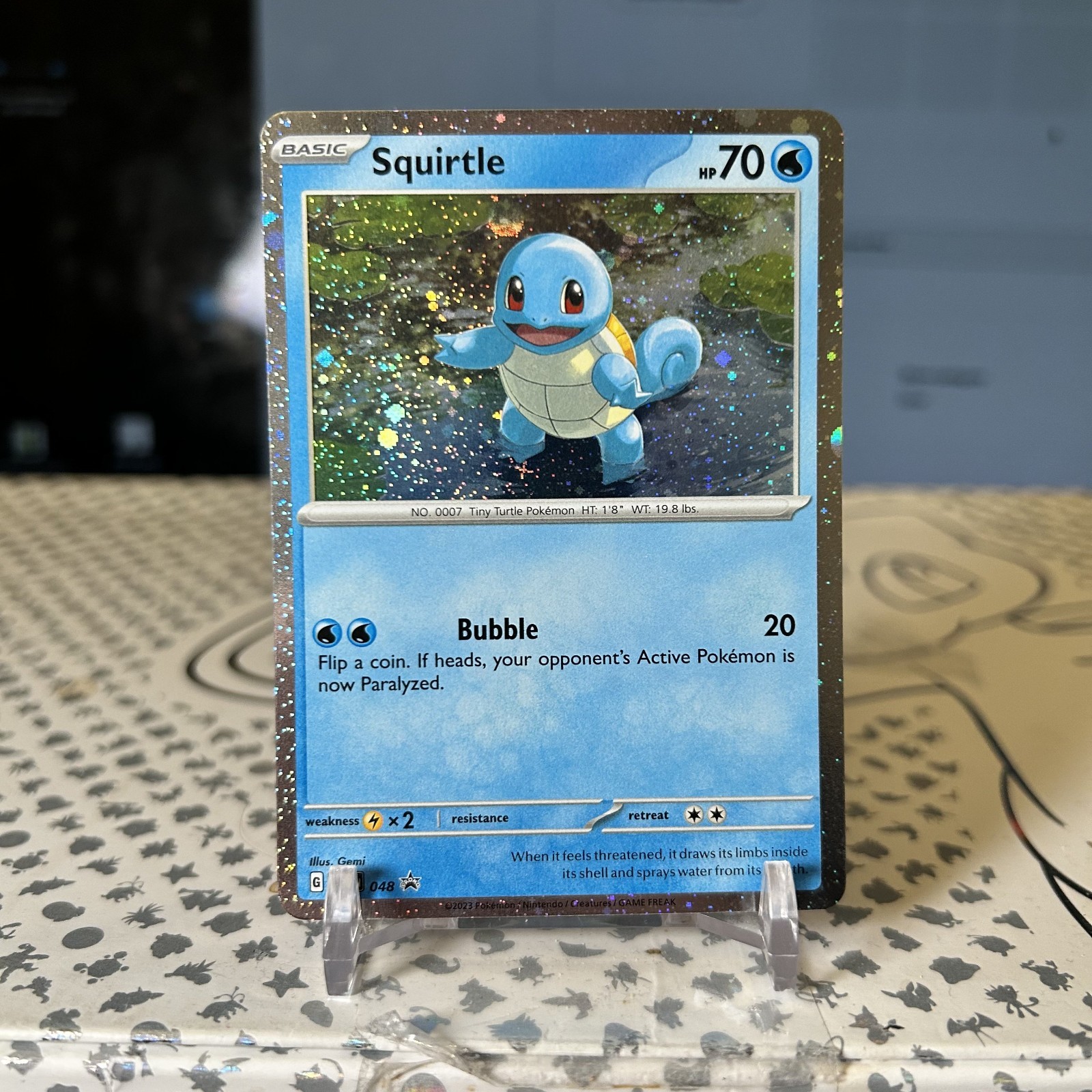 Squirtle SVP 048 Cosmos Holo Black Star Promo Pokemon Card NM