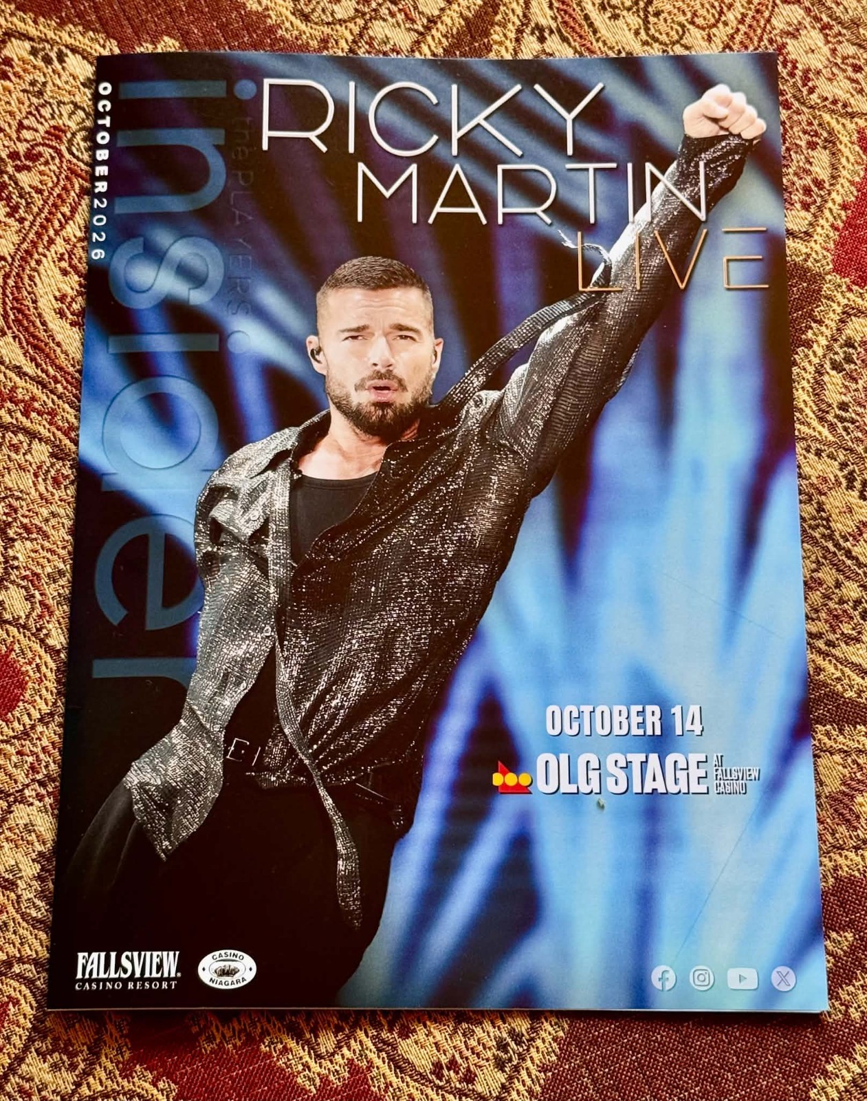 Ricky Martin Players Insider Import  Canada October 2026 Pamphlet Ad