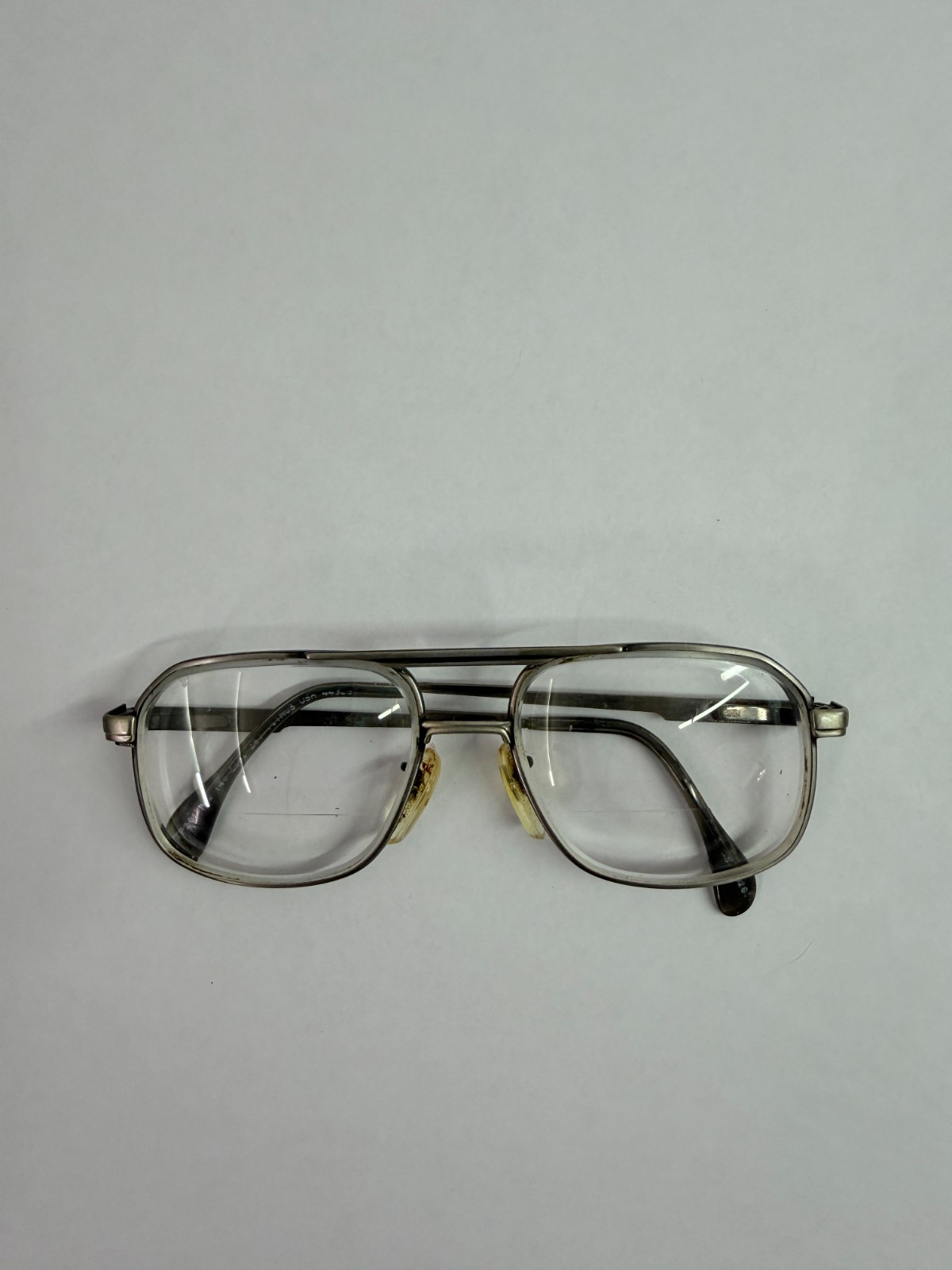 Vintage Titmus TP201 Pewter Aviator Glasses Frames USA Military Safety 140
