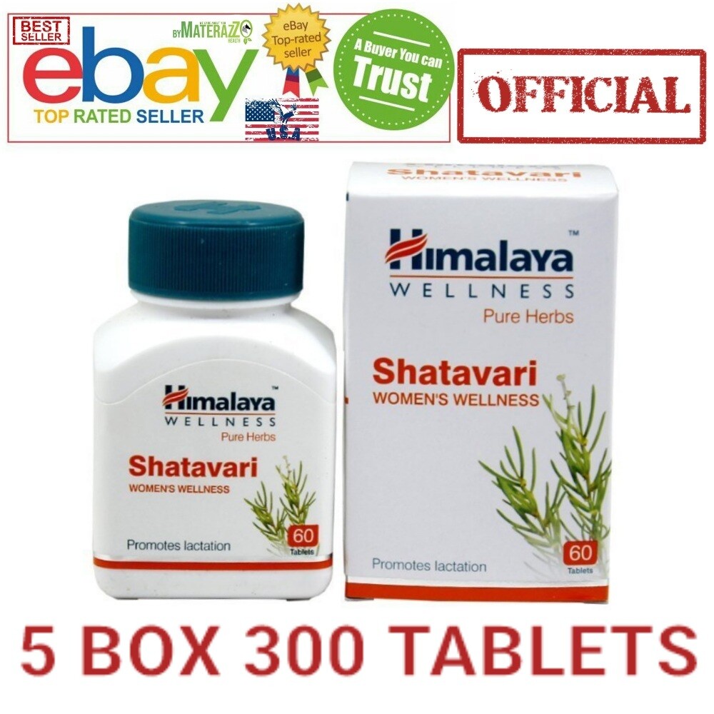 Shatavari Himalaya OFFICIAL USA 5 BOX 300 TABLETS Vegetarian Botanical 100% Pure