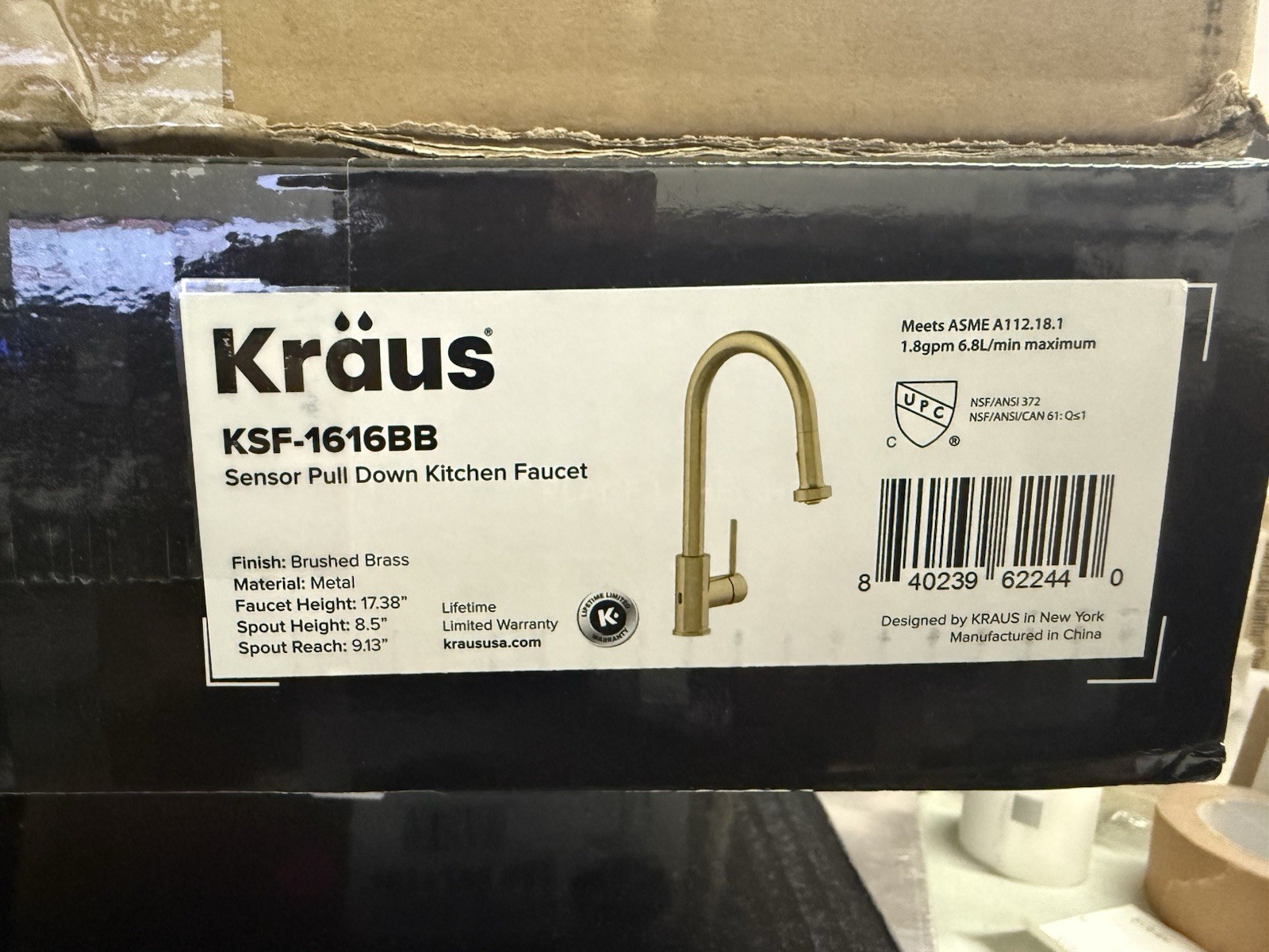 Kraus KSF-1616BB Bolden 1.8 GPM 1 Hole Sensor Pull Down Kitchen - Spot Free Kraus KSF-1616BB Bolden 1.8 GPM 1 Hole Sensor Pull Down Kitchen - Spot Free