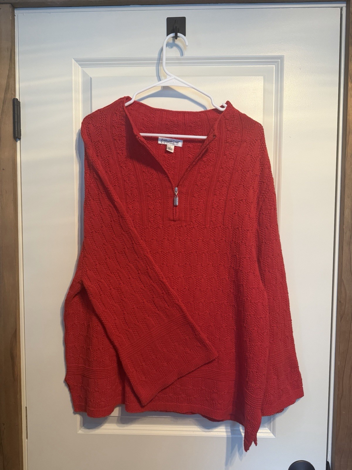 Vintage Coldwater Creek Red Knit Quarter Zip Vintage Coldwater Creek Red Knit Quarter Zip