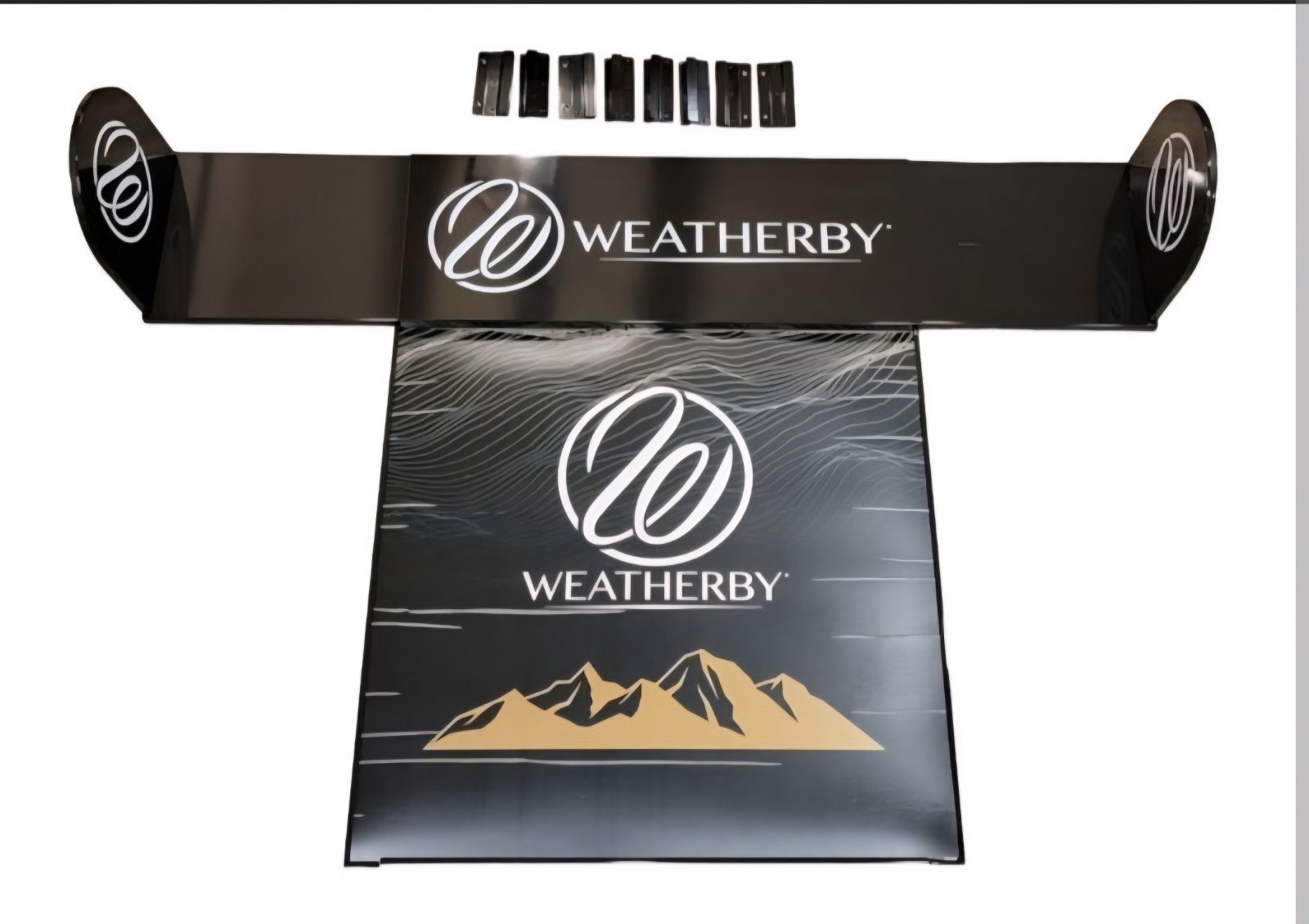 Weatherby Promo Metal Display Sign & Poster w/ Hardware RARE Weatherby Promo Metal Display Sign & Poster w/ Hardware RARE