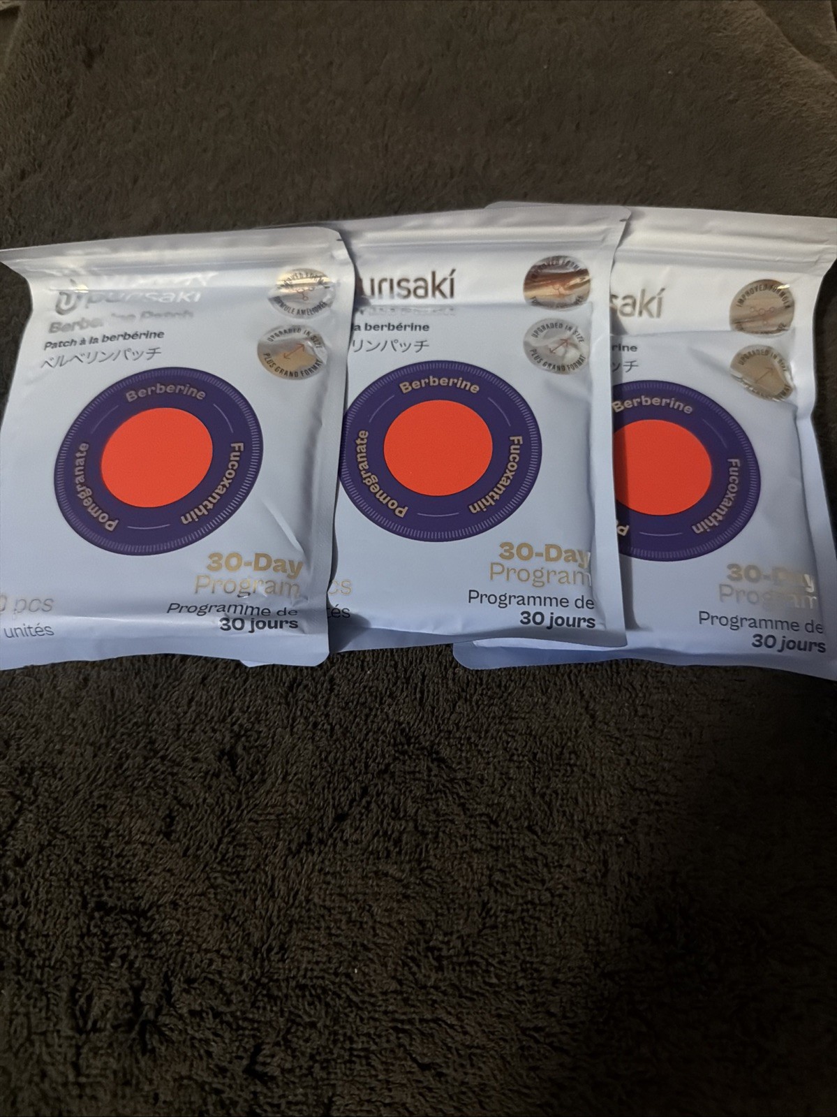 Purisaki Berberine Patch 30 Day Program 30 Patches Sealed Exp 5/28 Pack Of 3