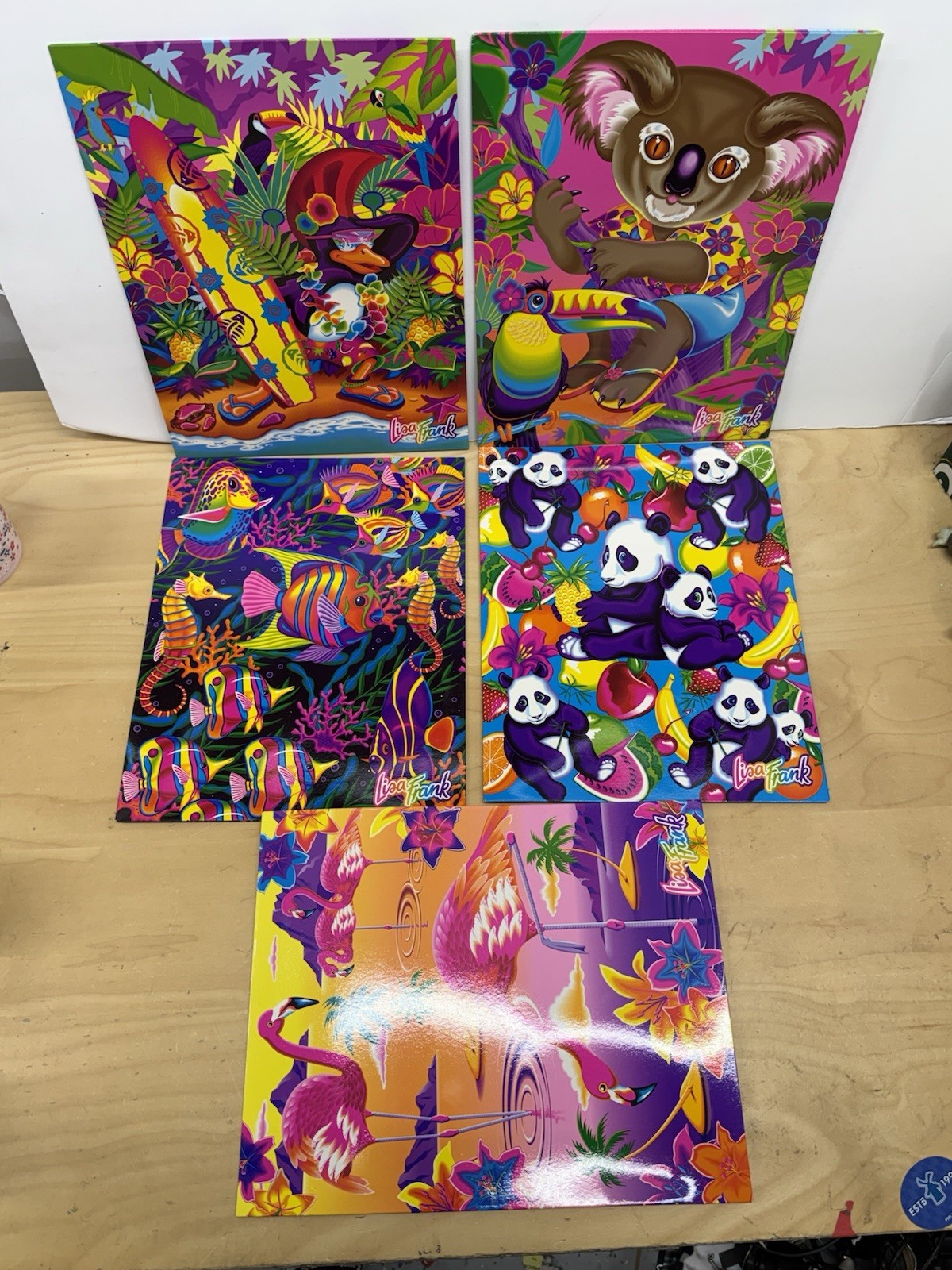New Vintage Lisa Frank 6 Folders UnPunched Koala Fish Pandas Penguin New Vintage Lisa Frank 6 Folders UnPunched Koala Fish Pandas Penguin