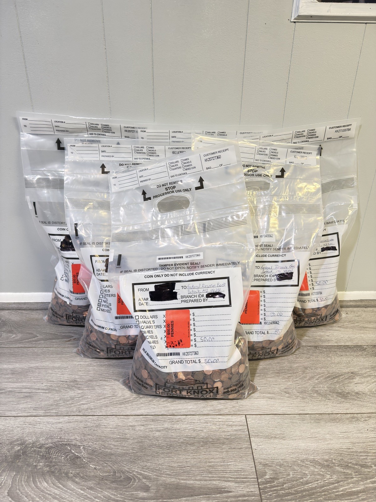 $50 Sealed Bank Bag of Pennies From A 5% Fee Coin Machine - NOT Dump Bank Coins 